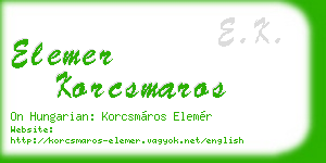 elemer korcsmaros business card